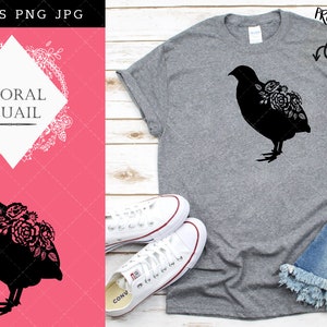 Floral Quail Bird SVG Files, Bird SVG, Sitting Bird SVG, Silhouette Studio, Cricut Design Space, Svg, Png, Eps, Pdf, Vector Design
