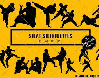 Silat silhouette, Silat clipart, Silat sports vector, Svg, png, cricut cut files  jpg