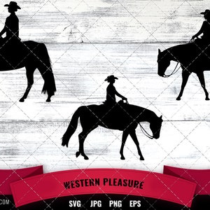 Western Pleasure, Horsemanship Svg, Western Quarter Horse, 4H, Show Horse, Silhouette File, taglia file, cricut, file di taglio