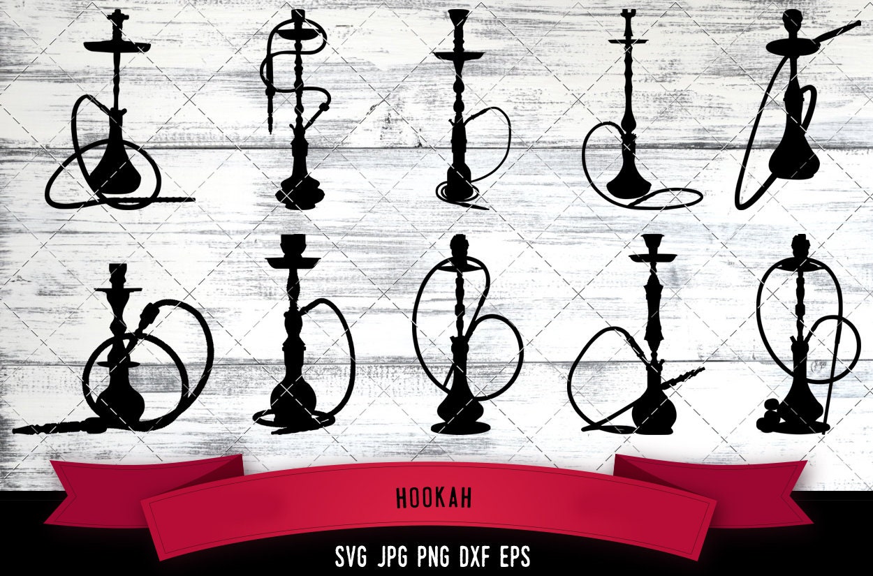 Hookah svg, sheesha svg, smoking svg,  shisha svg, Kalian svg, mini hookah svg, cut files for Cricut, Silhouette Design, PNG, Dxf