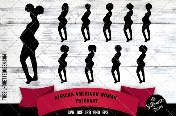 Download African American Woman Pregnant Svg Mom Svg Black Woman Etsy
