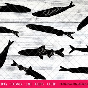Fishing SVG , Smelt Fish SVG, Smelt Fish Cut File for Cricut Design,Silhouette Studio, Fisherman Clipart, Father&#39;s Day Svg, Png, Eps, Pdf