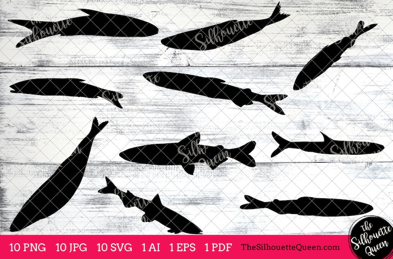 Fishing SVG Smelt Fish SVG Smelt Fish Cut File for Cricut Etsy