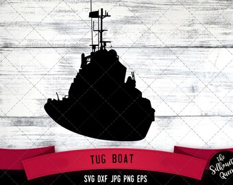 Tug Boat Svg, Cricut files, Silhouette Studio Vector Design, Cut File, Scan n Cut, eps file, dxf png, jpg