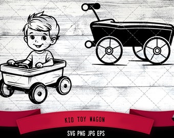 Kid Toy Wagon SVG, Toy SVG, Logo - Digital Download with Commercial License for Cricut, Silhouette, Scan N Cut Crafting