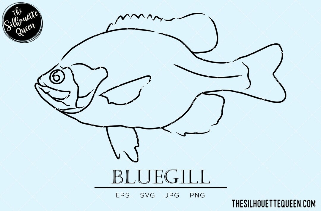 Bluegill Svg, Fresh Water Fish, Marine Svg, Aquatic Svg, Fish Face Svg ...
