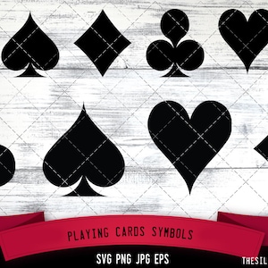 Playing Cards SVG,  Silhouette, Logo, Playing Cards  SVG Cut Files for Cricut Design, Playing Cards  Digital Commercial Clipart