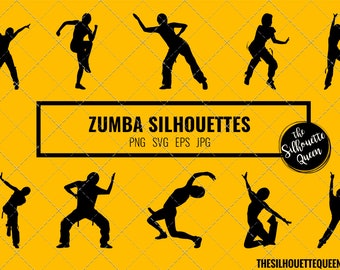 Zumba silhouette, Zumba clipart, Male Female Girl Boy Zumba sports vector, Svg, png, cricut cut files  jpg