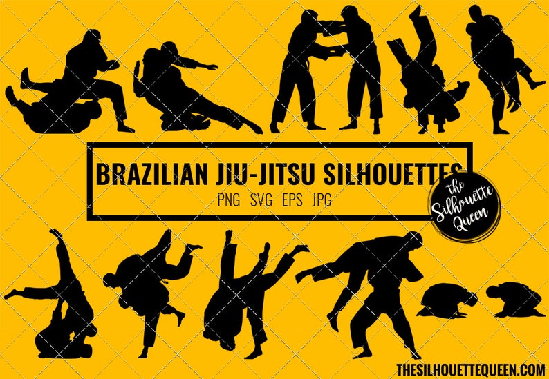 Brazilian jiu-jitsu silhouette, Brazilian jiu-jitsu clipart, Brazilian jiu-jitsu sports vector, Svg, png, cricut cut files jpg image 1