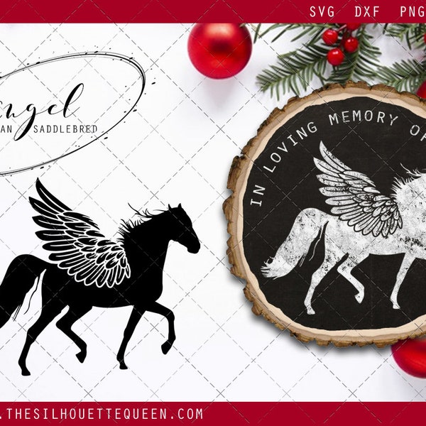 RIP American Saddlebred Horse, Memorial with Angel Wings SVG, Sympathy Svg, In Loving Memory of files for cricut