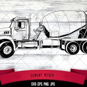 Cement mixer Vector Logo, Transportation Rental Company, Clipart,  Graphic,  SVG Files for Cricut, Vector Images, Silhouette, Clip Art