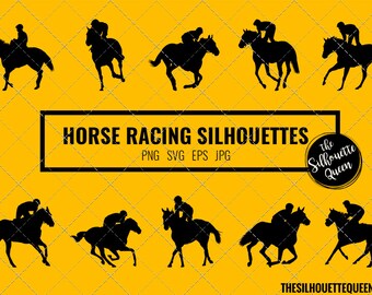 Pferd Racing Silhouette, Pferd Racer Clipart, Pferd Racing Sport Vektor, Svg, Png, Cricut geschnitten Dateien jpg