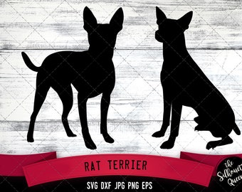 Rat Terrier SVG Files, Dog Svg, Silhouette File, Cricut File, Cut File, Scan n Cut, Vector, Dog Love, Vinyl File, eps, dxf, png