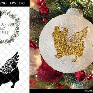 Papillon hond #9 met vleugels SVG, huisdier Memorial, RIP Angel, in liefdevolle geheugen, dierenvriend vector voor Cricut, Silhouette Studio