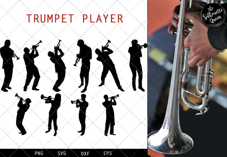 Download Trumpet Player svg file jazz musician svg cut file | Etsy