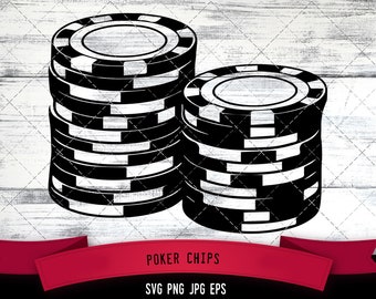 Poker Chips SVG, Gambling SVG, Logo - Digital Download with Commercial License for Cricut, Silhouette, Scan N Cut Crafting