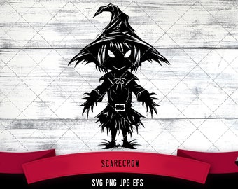 Scarecrow SVG, Halloween SVG, Logo - Digital Download with Commercial License for Cricut, Silhouette, Scan N Cut Crafting