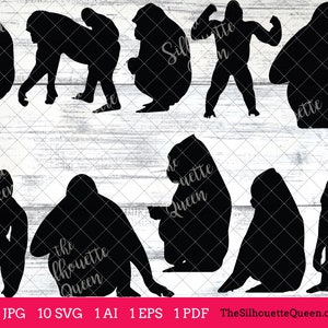 Gorilla svg, Gorilla monogram, Gorilla svg file,cuttable, Gorilla svg bundle, cut files, silhouette studio, cricut files, vector eps, jpg