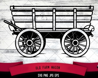 Old Farm Wagon SVG, Farming SVG, Logo - Digital Download with Commercial License for Cricut, Silhouette, Scan N Cut Crafting