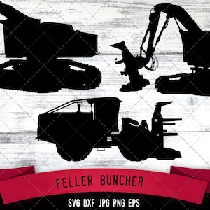 Feller Buncher Svg, Cricut-Dateien, Silhouette Studio Vektor-Design, geschnitten Datei, Scan n Geschnitten, Eps-Datei, Dxf Png, jpg