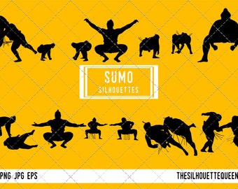 Sumo Wrestler silhouette, Sumo Wrestler  clipart, Sumo Wrestler  sports vector, Svg, png, cricut cut files  jpg