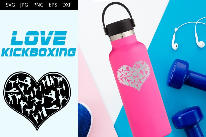 Download Kickboxing Love SVG Cut File Design Silhouette Cricut ...