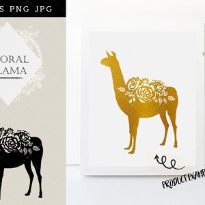 Floral Llama svg, Feminine Llama monogram,  svg file, cuttable, Cute Llama, cut files, silhouette studio, cricut files, vector eps, jpg