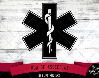 Rod of Asclepius Icon SVG -Vector Symbol Commercial & Personal Use- Cricut,Silhouette,Cameo,Vinyl Cut