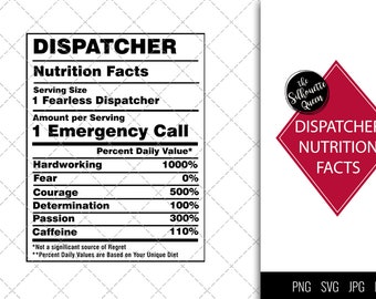 Dispatcher Nutrition facts svg – Nutrition svg –Dispatcher facts clipart – Baseball label svg – eps, png, svg for cricut