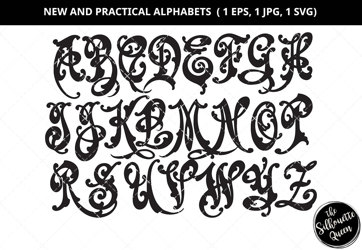 New Alphabets Svg, Practical Alphabet Svg, Decorative Alphabets Svg ...