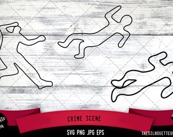 Crime Scene SVG,  Silhouette, Logo, Crime Scene  SVG Cut Files for Cricut Design, Crime Scene  Digital Commercial Clipart