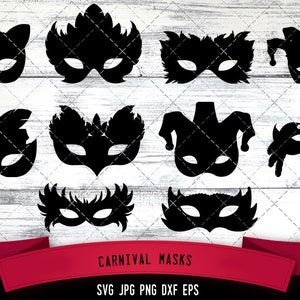 Karneval Masken Svg, Maskerade Svg, Kostüm Party Svg, Halloween Svg, Mardi Gras Svg, geschnitten Eakten für Cricut, Silhouette Design, PNG