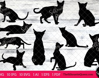 Oriental cat svg, cat monogram, cat svg file, clipart vector, cat svg bundle, cat cut files, cat silhouette, cat cricut, eps, png