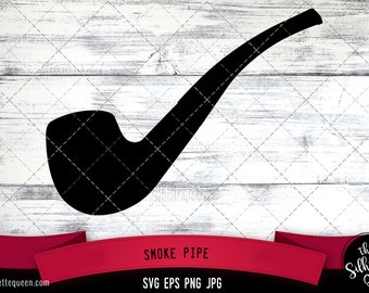 Smoke Pipe Silhouette Vector | Smoke Pipe SVG | Clipart | Graphic | Cutting files for Cricut, Silhouette