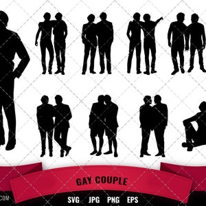 Gay Pärchen SVG Datei, Silhouette Studio, Cricut Design Space, Svg, Png, Eps, Pdf, Vektor Design
