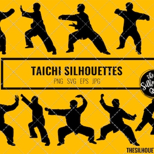 Tai Chi silhouette, TaiChi clipart, TaiChi sports vector, Svg, png, cricut cut files  jpg