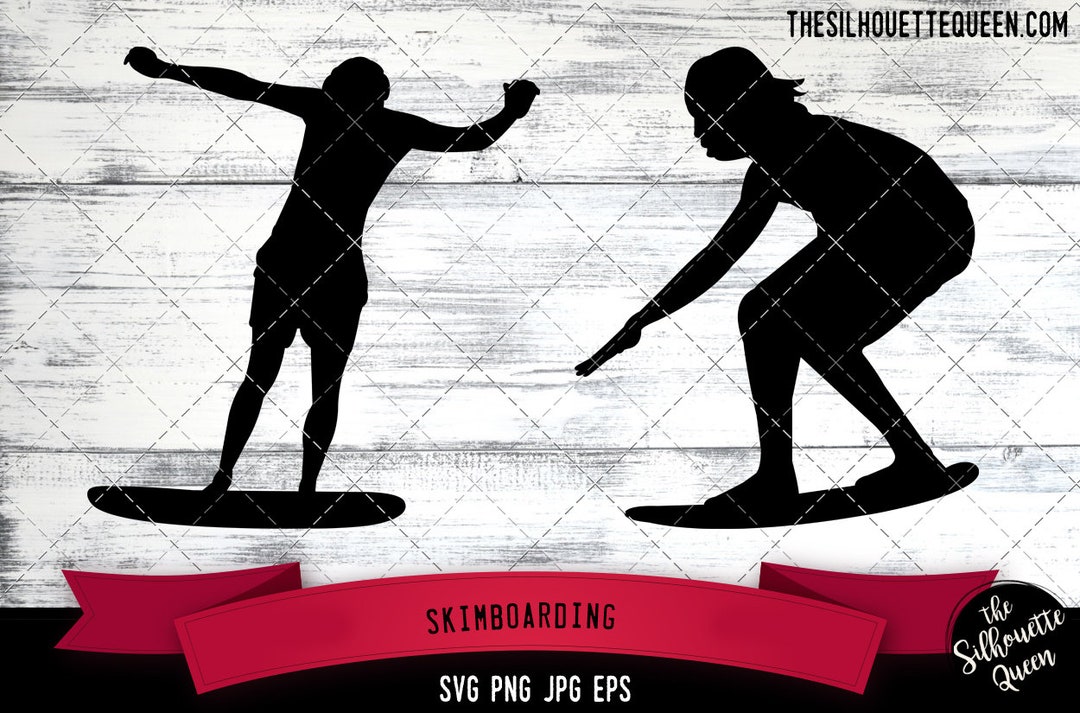 Skimboarding SVG, Silhouette, Logo, Skimboarding SVG Cut Files for Cricut Design, Skimboarding