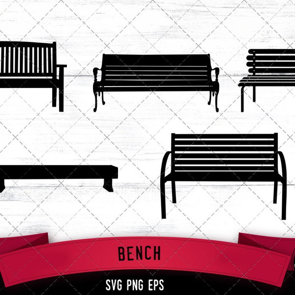 Bench svg, wooden bench svg, garden bench svg, slatted bench, outdoor bench svg, park bench svg, farmhouse bench, cut files for circuit