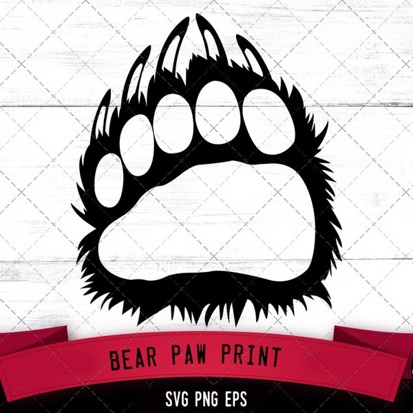 Bear paw print, bears svg, wild animals svg, paw prints svg, foot prints svg, adventure svg, camping svg, cut files for circuit