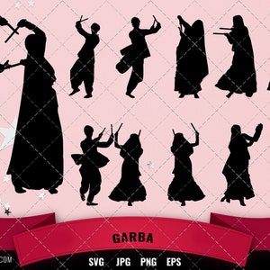 Garba Dance svg, indian dance cricut files,  cut files,  dancer silhouette Vector clipart, illustration, eps, svg cutting files