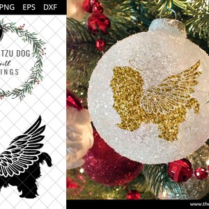 Shih Tzu Dog #7 avec Wings SVG, Pet Memorial, RIP Angel, In Loving Memory, Animal Lover Vector pour Cricut, Silhouette Studio