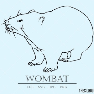 Wombat svg, marsupial svg, Australia animal svg, wildlife svg, mammal svg, Vombatidae svg, Tasmania svg, cut files for circuit