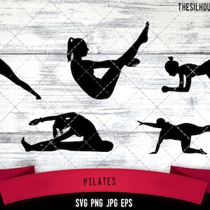 Pilates SVG,  Silhouette, Logo, Pilates SVG Cut Files for Cricut Design, Pilates  Digital Commercial Clipart