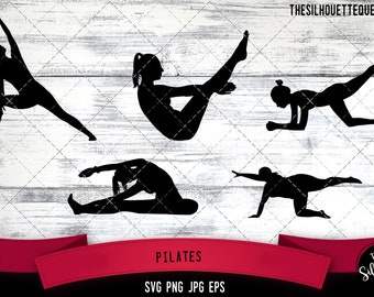 Pilates SVG,  Silhouette, Logo, Pilates SVG Cut Files for Cricut Design, Pilates  Digital Commercial Clipart