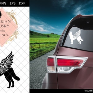 Sibérie Husky #9 avec Wings SVG, Pet Memorial, RIP Angel, In Loving Memory, Animal Lover Vector pour Cricut, Silhouette Studio