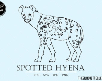 Spotted Hyena svg, Africa svg, mammal svg, wildlife svg, carnivore svg, scavenger svg, hunter svg, predator svg, cut files for circuit