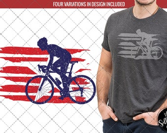 Cycling - Men flag svg , Cyclist svg, American Flag, Fourth of July SVG, 4th of July Svg, Patriotic SVG, Cricut Silhouette Cut File svg dxf