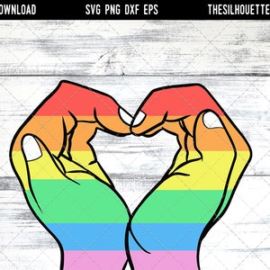 Hand Sketched hands making a heart in Rainbow colors Gay Pride , Lesbian , LGBT, LGBTQ, Queer, Svg, cut files Cricut, Sublimation designs