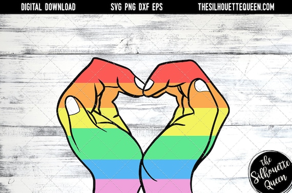 Hand Sketched hands making a heart in Rainbow colors Gay Pride , Lesbian , LGBT, LGBTQ, Queer, Svg, cut files Cricut, Sublimation designs