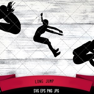 Long Jump Silhouette Vector  |Long Jump SVG  | Clipart  | Graphic | Cutting files for Cricut, Silhouette